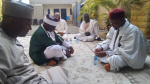A prayer session offered by one of the National Imams, Sheikh Abdulkadir Oba Sholagberu in Ajia’s residence Gwarimpa, Abuja.